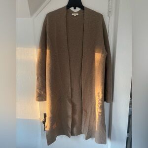 Nap Long Tan Cashmere Open Front Cardigan Size Medium